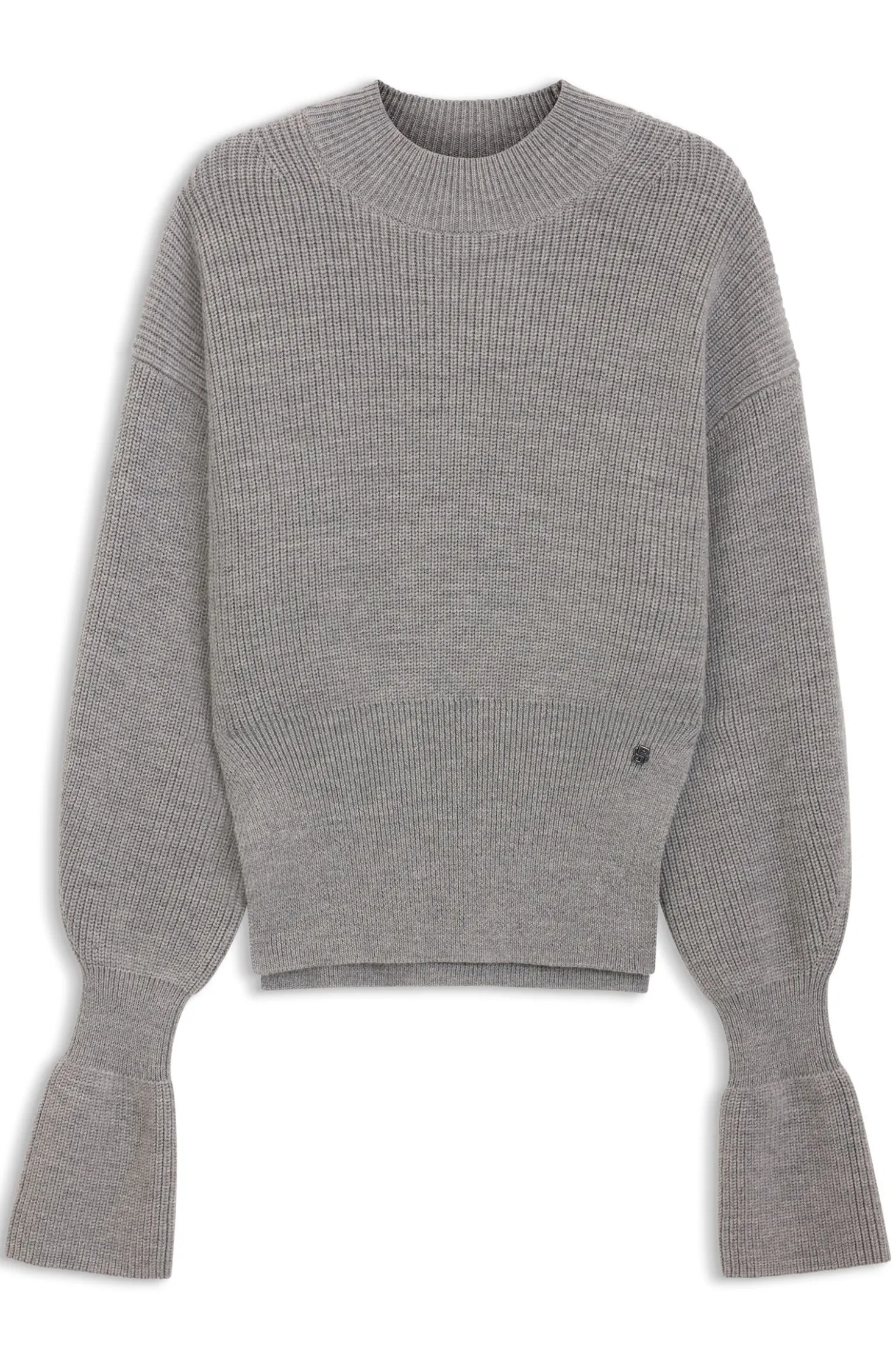 Virgin-wool sweater with removable Double B monogram pin