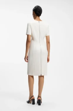 V-neck business dress with seam details