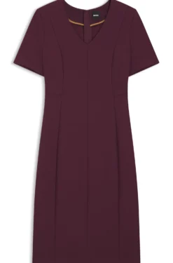 V-neck business dress with seam details