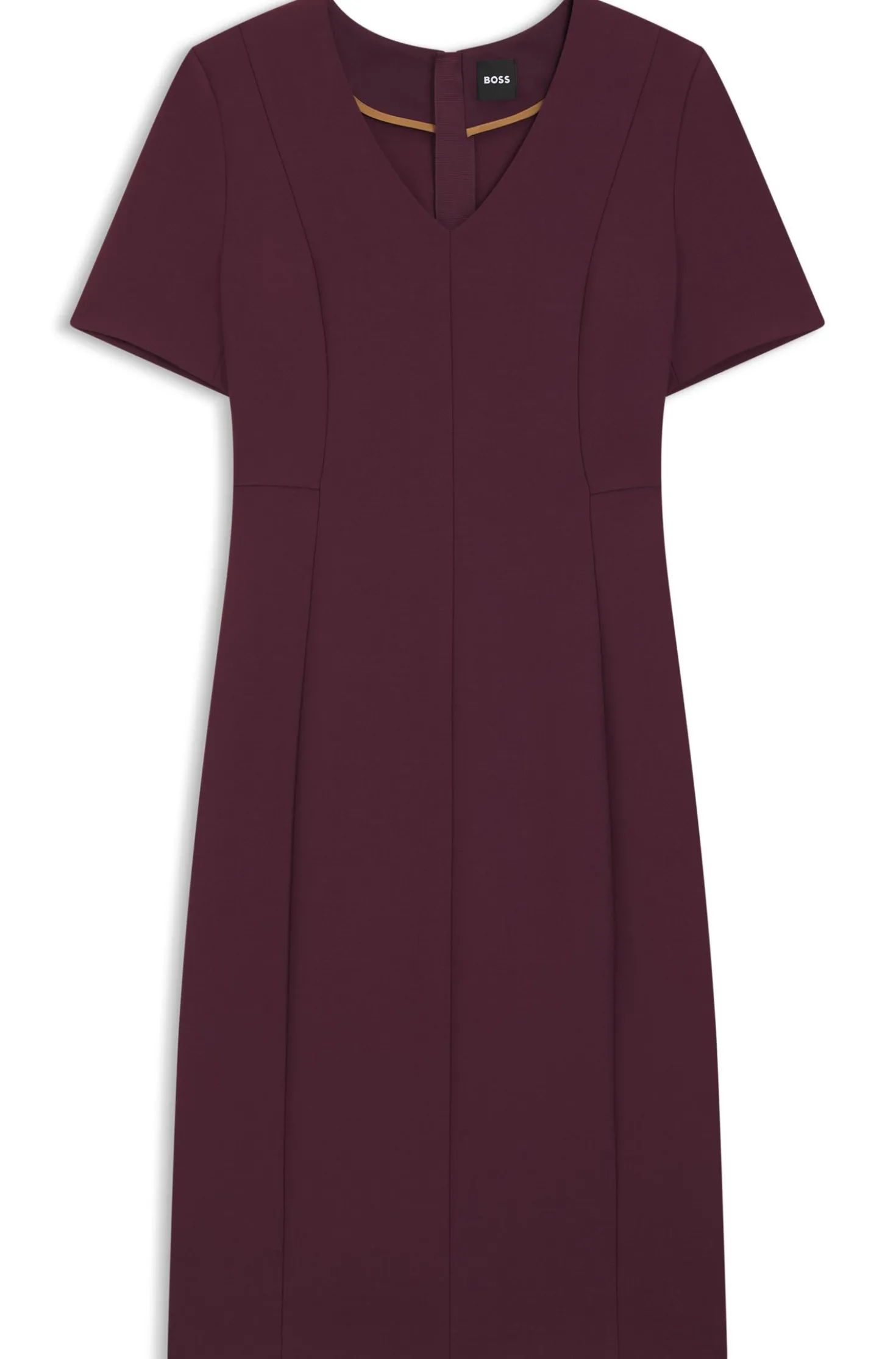 V-neck business dress with seam details