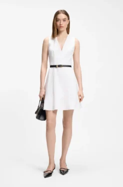V-neck dress with seaming details