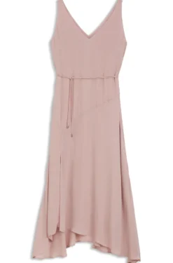 V-neck slip dress in crepe de chine