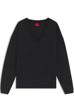 V-neck sweater in a wool blend with cashmere