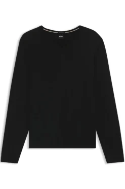 V-neck sweater in extra-fine merino wool