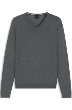 V-neck sweater in extra-fine merino wool