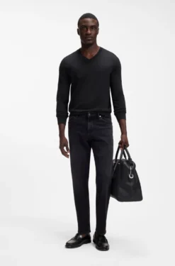V-neck sweater in extra-fine merino wool