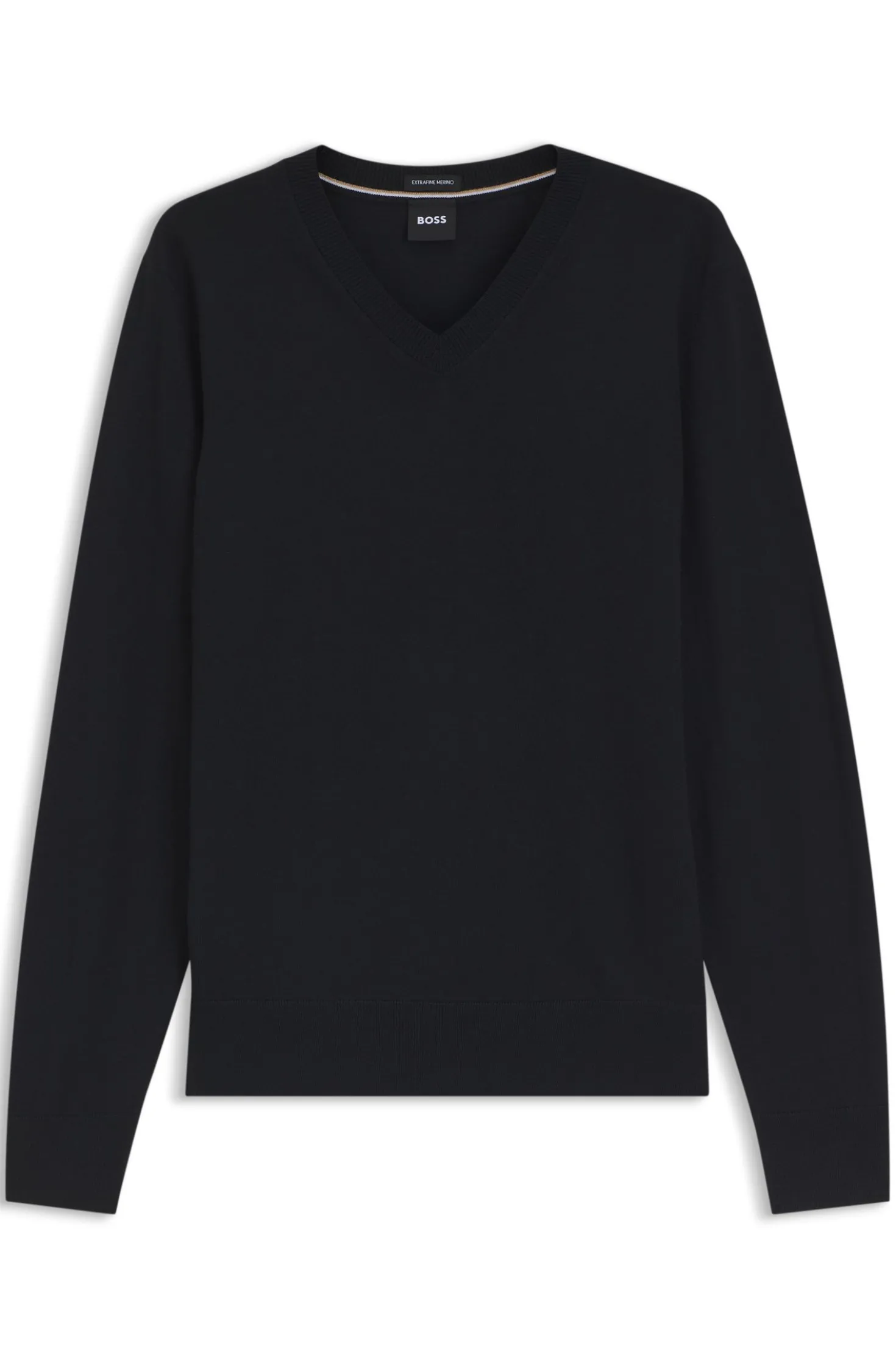 V-neck sweater in extra-fine merino wool
