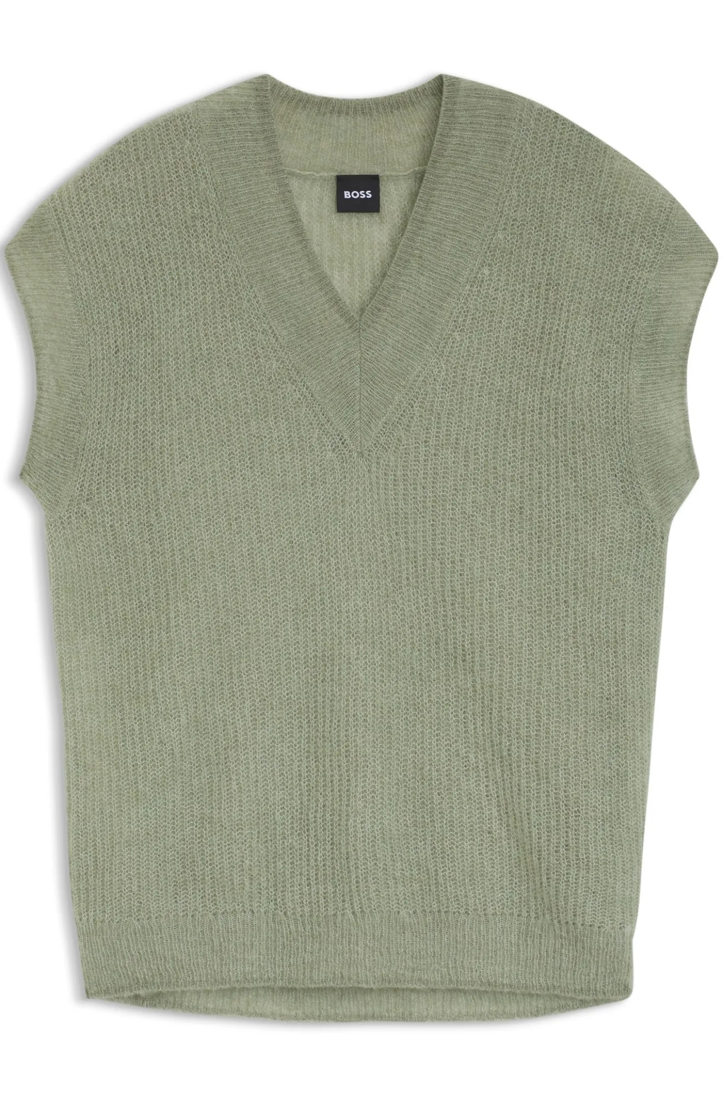 V-neck top in a knitted alpaca blend