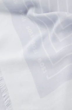 Voile scarf with logo print