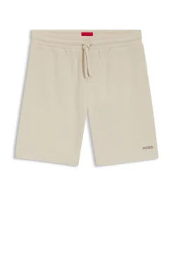 Waffle-structured pyjama shorts with embroidered logo