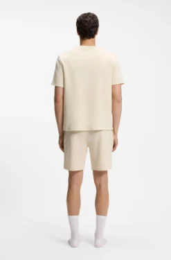 Waffle-structured pyjama T-shirt with embroidered logo