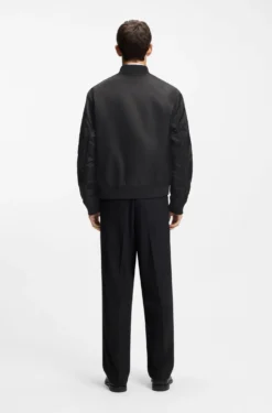 Water-repellent bomber jacket with stacked logo