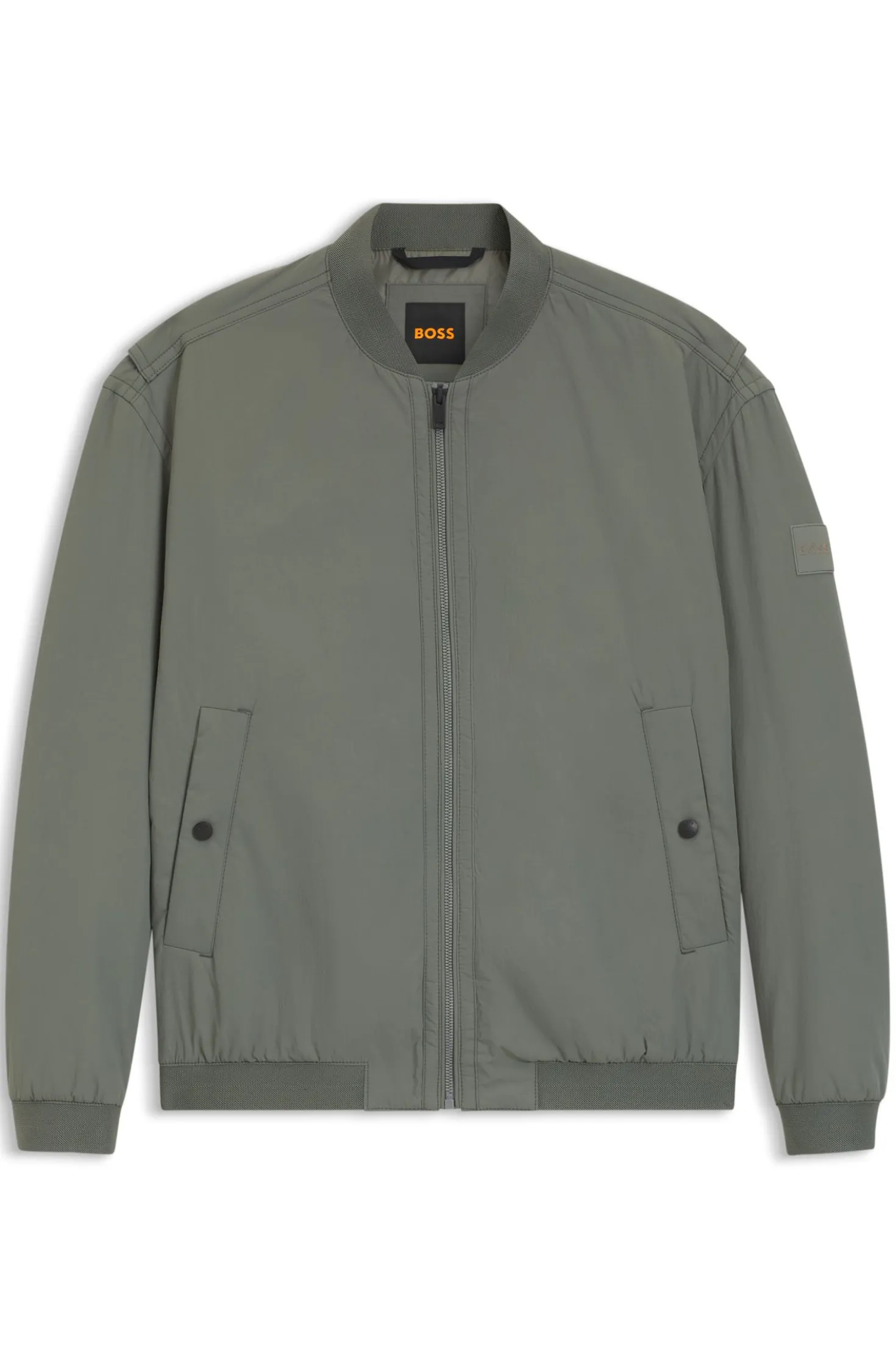 Water-repellent bomber jacket in soft-touch fabric