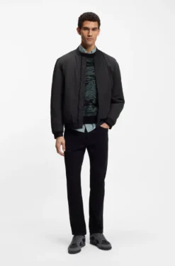 Water-repellent bomber jacket in soft-touch fabric