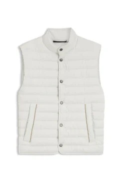 Water-repellent gilet with certified down filling