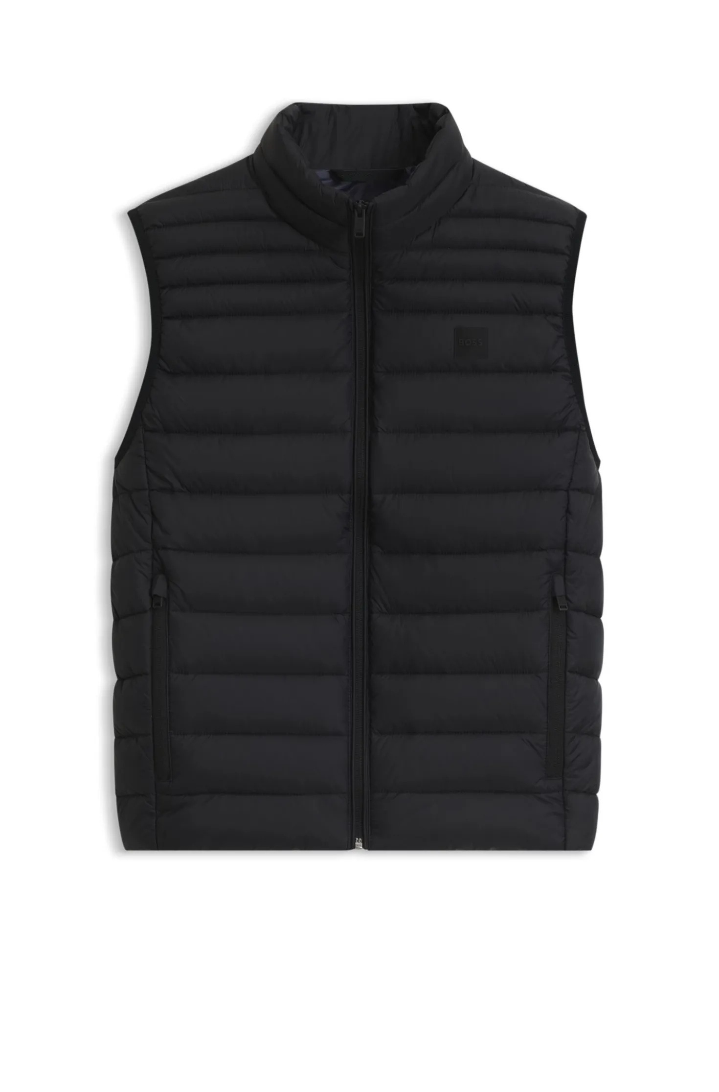 Water-repellent gilet with logo patch