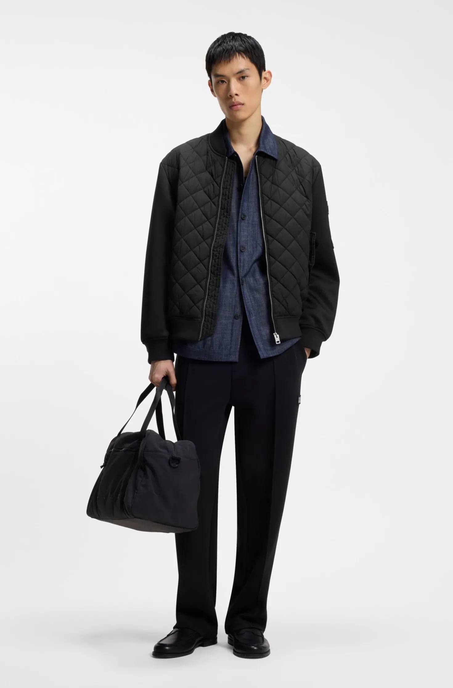 Water-repellent jacket in mixed materials