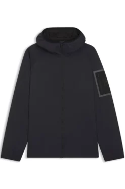 Water-repellent jacket with adjustable hem