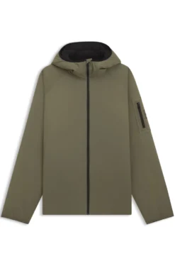 Water-repellent jacket with adjustable hem
