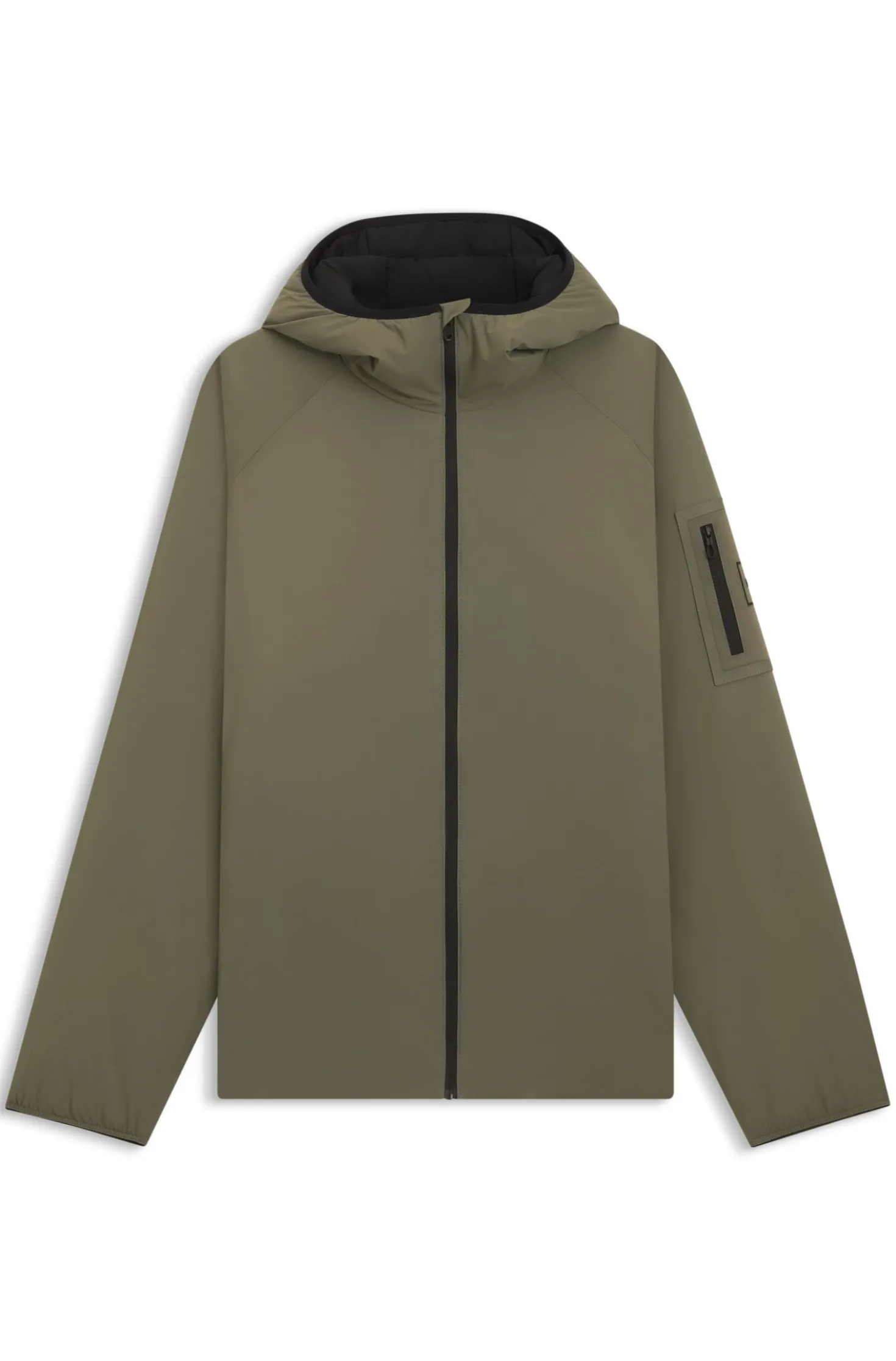 Water-repellent jacket with adjustable hem