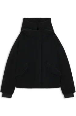 Water-repellent jacket with elasticated logo cuffs