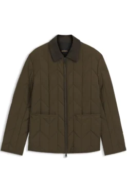 Water-repellent jacket with nubuck trims
