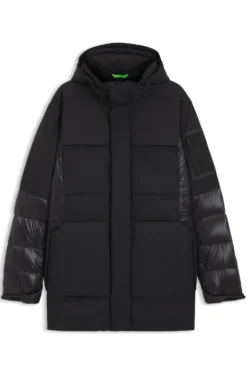 Water-repellent parka jacket with down filling