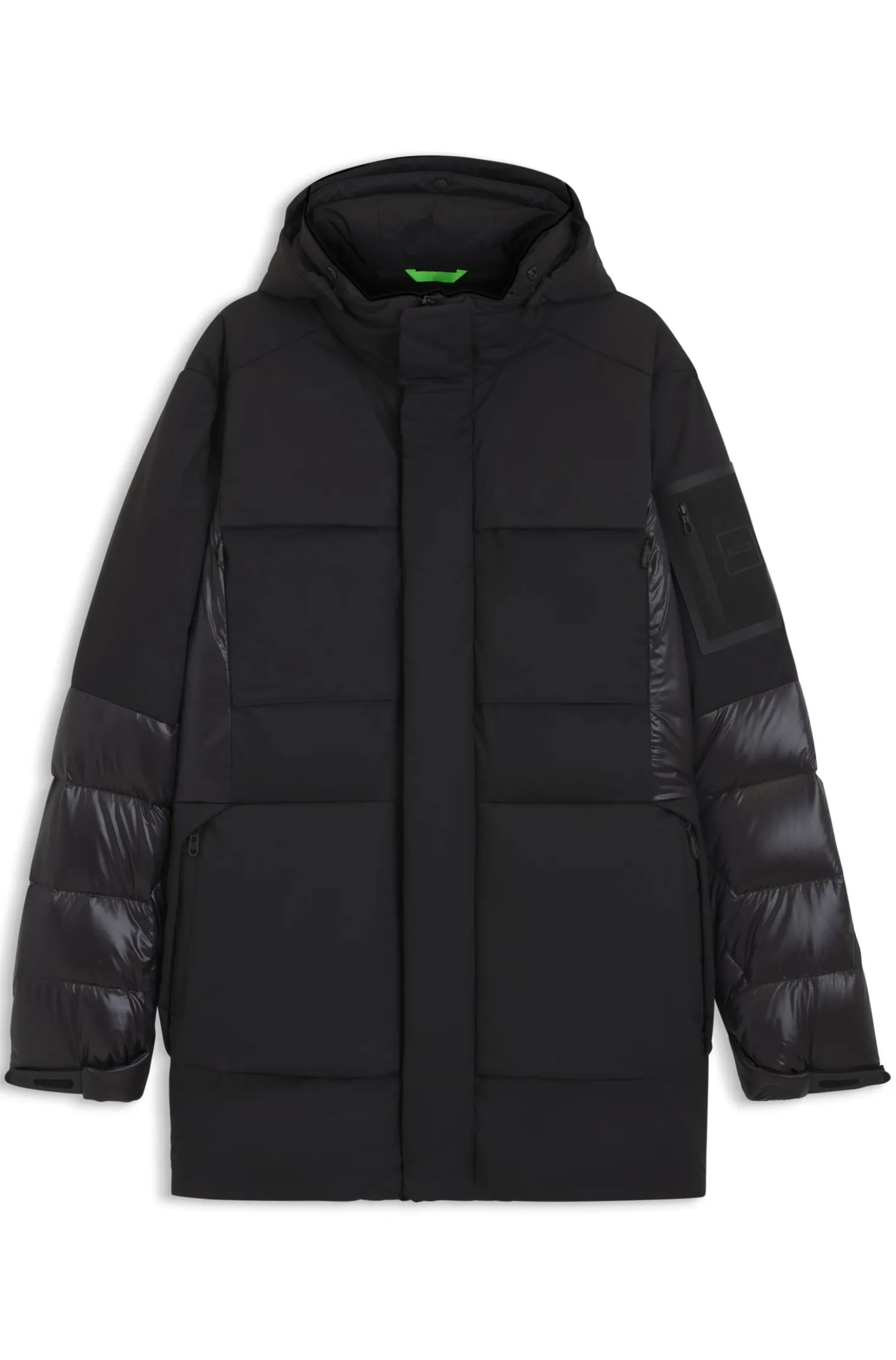 Water-repellent parka jacket with down filling