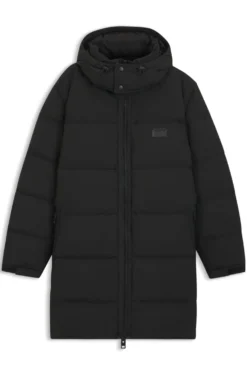 Water-repellent puffer coat with down filling