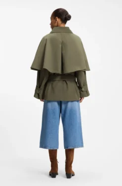 Water-repellent trench coat with belt