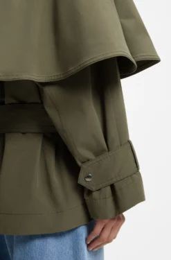 Water-repellent trench coat with belt