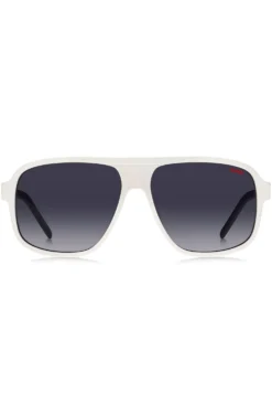 White-acetate sunglasses with layered temples
