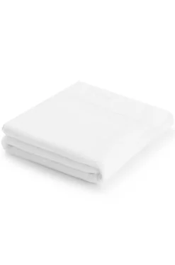 White cotton bath mat with embroidered logo