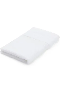 White cotton guest towel with embroidered logo