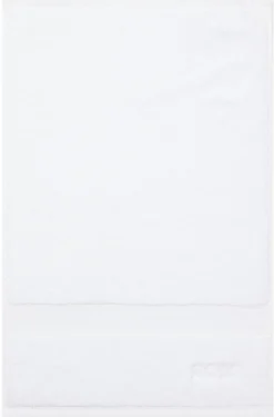White cotton guest towel with embroidered logo
