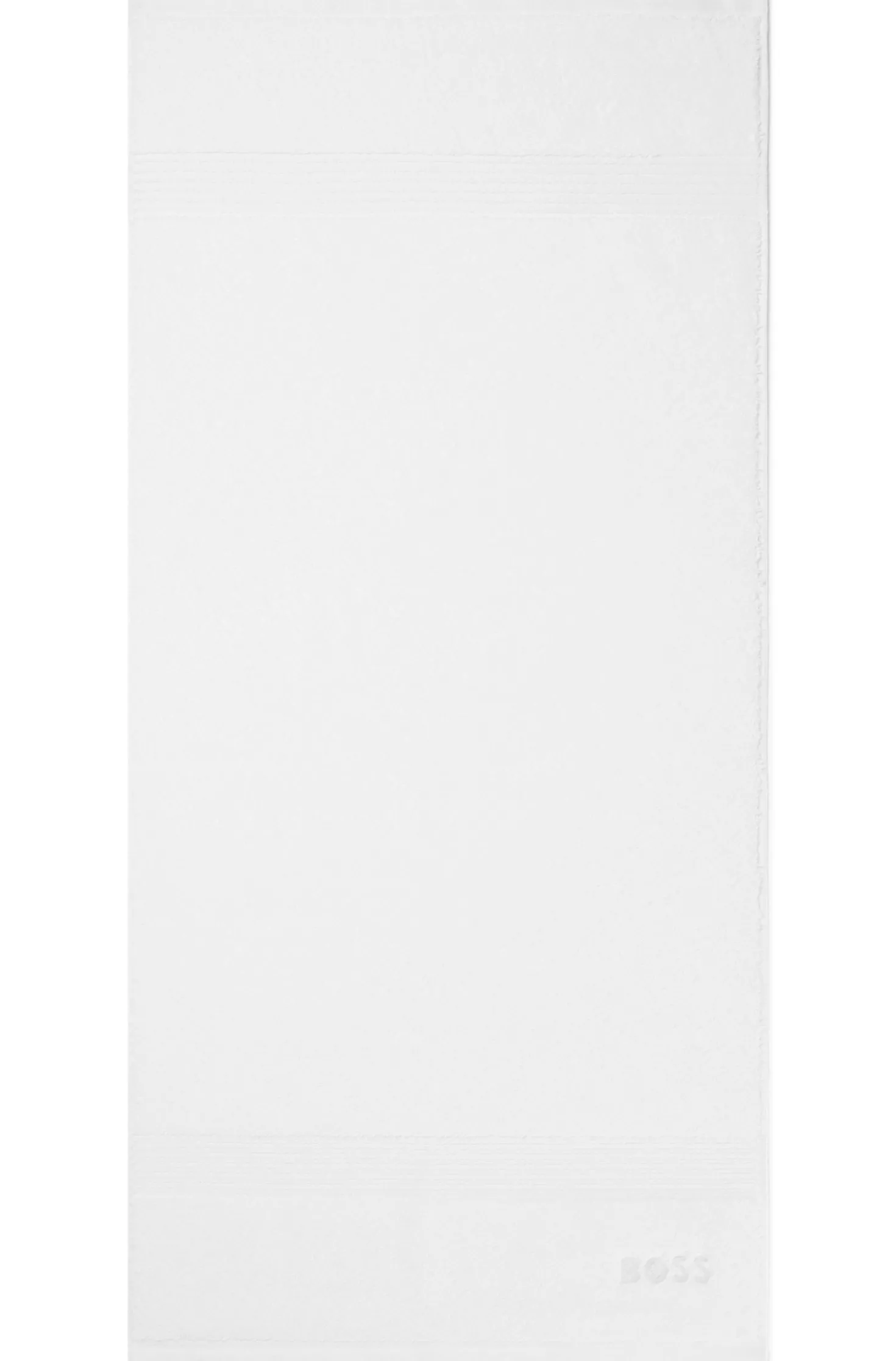 White cotton hand towel with embroidered logo
