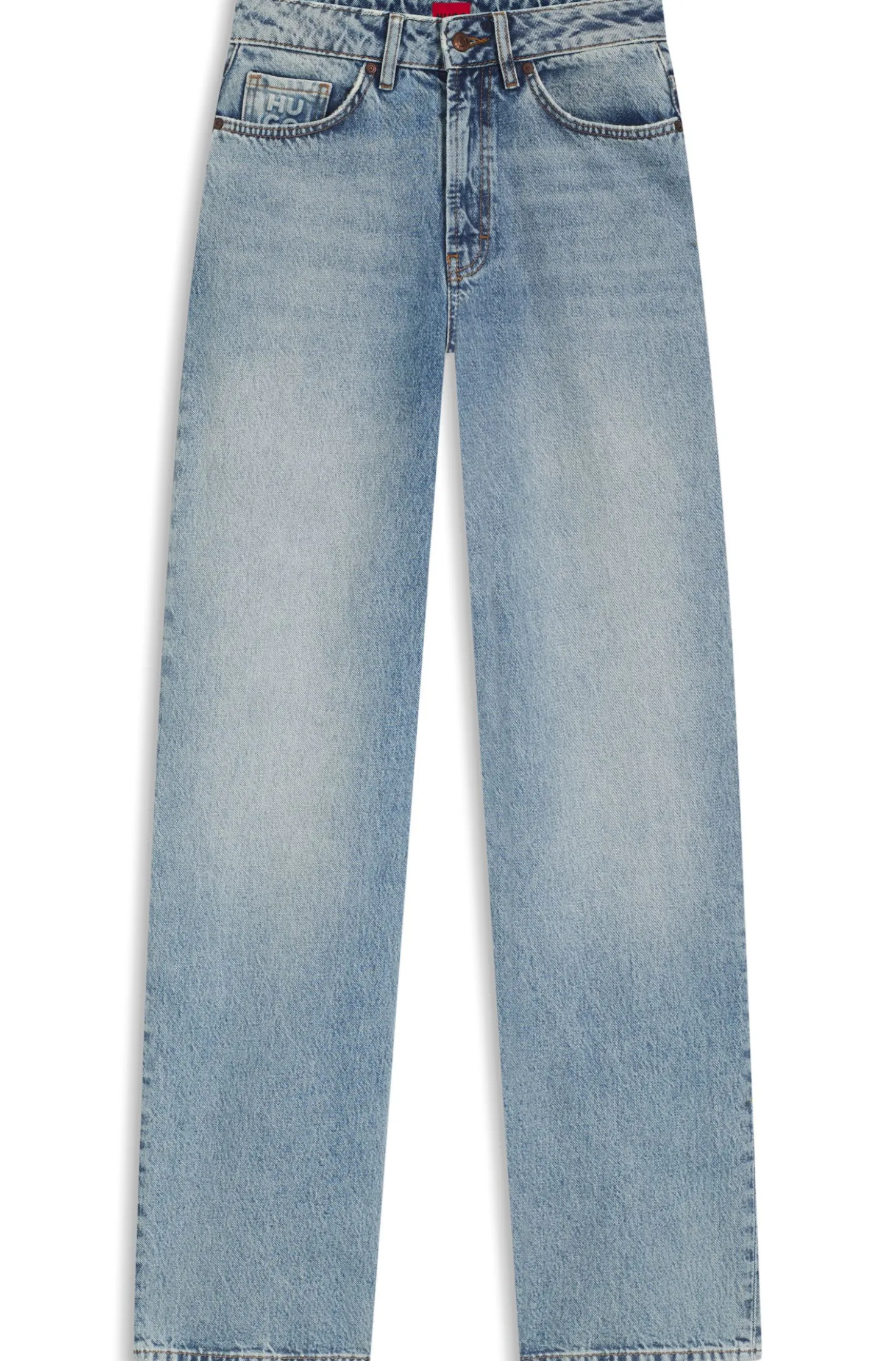 Wide-leg jeans in blue cotton denim