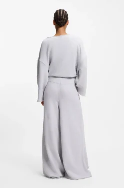 Wide-leg tracksuit bottoms in a cotton blend