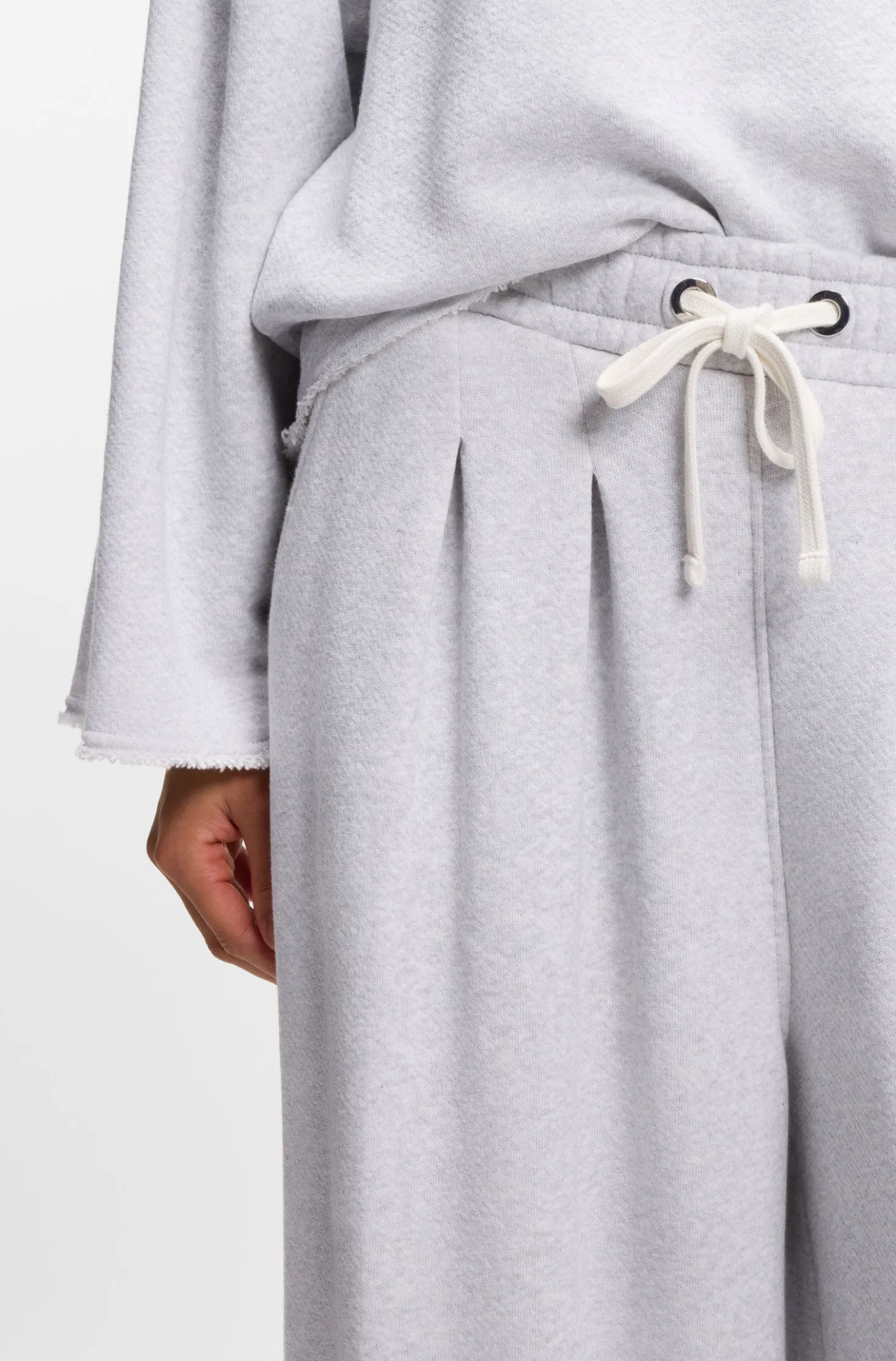 Wide-leg tracksuit bottoms in a cotton blend