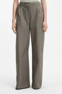 Wide-leg trousers in cotton denim