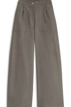 Wide-leg trousers in cotton denim