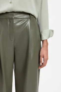 Wide-leg trousers in faux leather