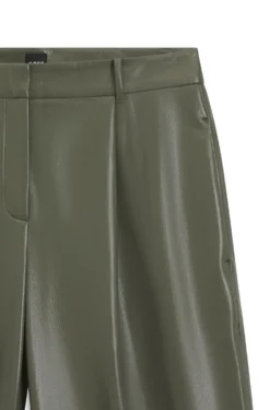Wide-leg trousers in faux leather