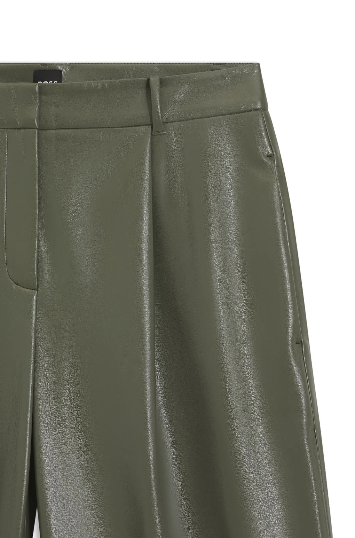 Wide-leg trousers in faux leather