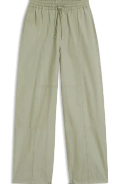 Wide-leg trousers in paper-touch cotton
