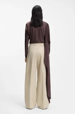 Wide-leg trousers in stretch cotton