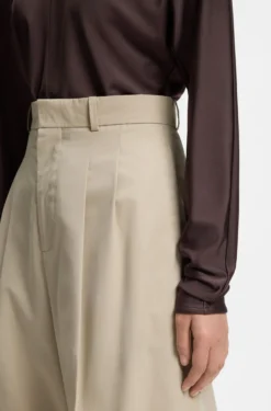 Wide-leg trousers in stretch cotton