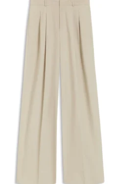 Wide-leg trousers in stretch cotton