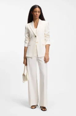 Wide-leg trousers in stretch fabric