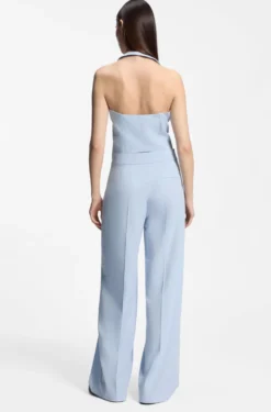 Wide-leg trousers in stretch fabric
